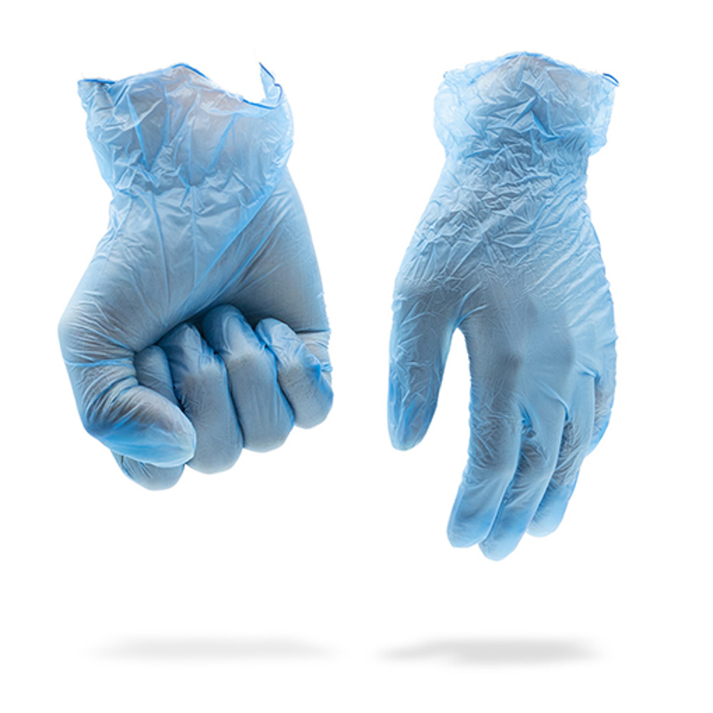 Gloveman® Blue Vinyl Powder Free Examination Gloves - Box of 100