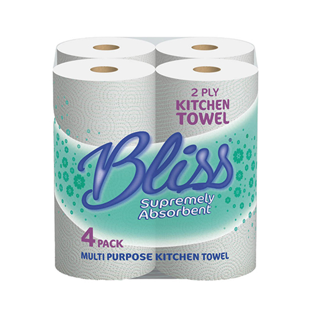 Kitchen Rolls Model Bliss Kitchen Paper Rolls, 2 Ply – 24 Rolls (6 Packs of 4)